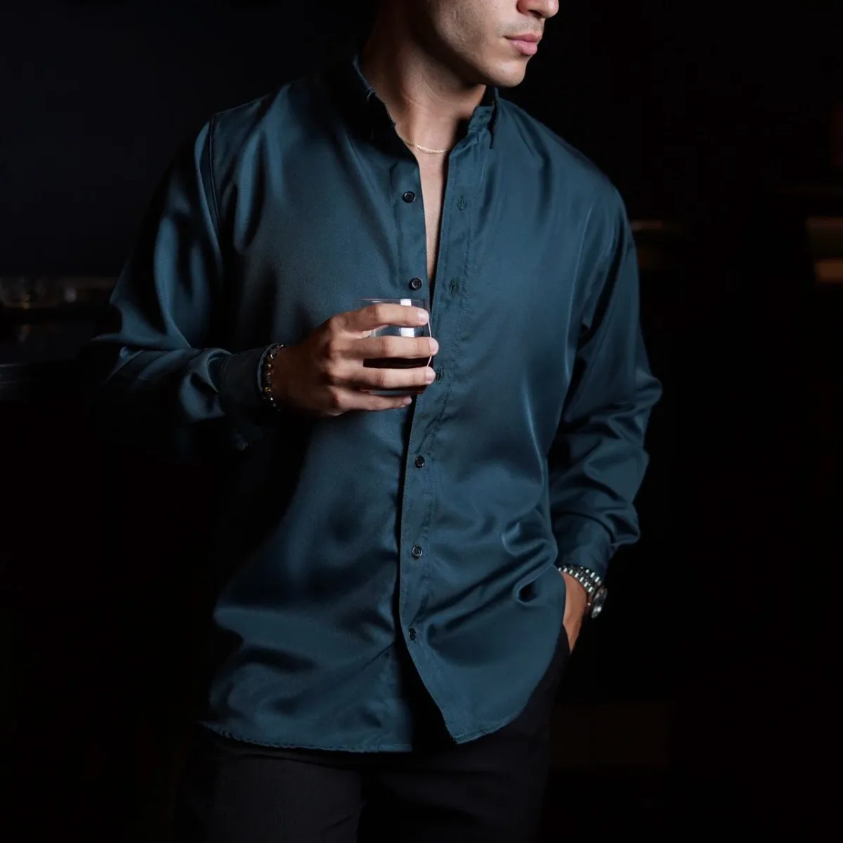 New Camisa Manga Larga Noruega Collection Verde Boreal